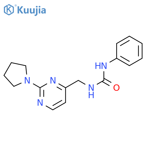 1-phenyl-3-{[2-(pyrrolidin-1-yl)pyrimidin-4-yl]methyl}urea structure