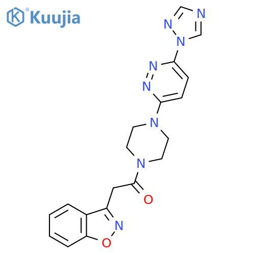 1-(4-(6-(1H-1,2,4-triazol-1-yl)pyridazin-3-yl)piperazin-1-yl)-2-(benzo[d]isoxazol-3-yl)ethanone structure