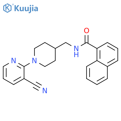 N-{[1-(3-cyanopyridin-2-yl)piperidin-4-yl]methyl}naphthalene-1-carboxamide structure