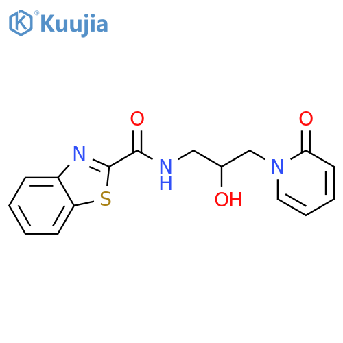 N-[2-hydroxy-3-(2-oxopyridin-1-yl)propyl]-1,3-benzothiazole-2-carboxamide structure