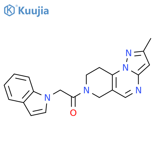 1-(8,9-Dihydro-2-methylpyrazolo[1,5-a]pyrido[3,4-e]pyrimidin-7(6H)-yl)-2-(1H-indol-1-yl)ethanone structure