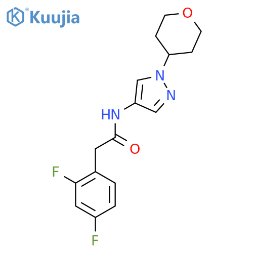 2-(2,4-difluorophenyl)-N-[1-(oxan-4-yl)-1H-pyrazol-4-yl]acetamide structure