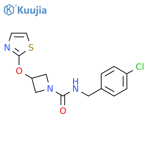 N-[(4-chlorophenyl)methyl]-3-(1,3-thiazol-2-yloxy)azetidine-1-carboxamide structure