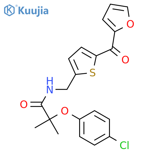 2-(4-chlorophenoxy)-N-{[5-(furan-2-carbonyl)thiophen-2-yl]methyl}-2-methylpropanamide structure