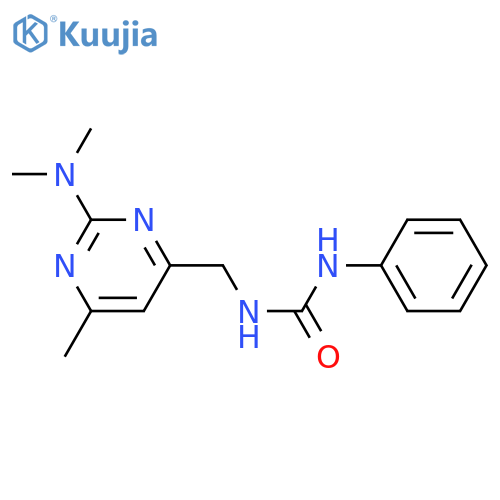 3-{[2-(dimethylamino)-6-methylpyrimidin-4-yl]methyl}-1-phenylurea structure