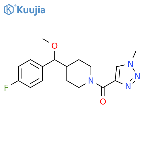 4-{[(4-fluorophenyl)methoxy]methyl}-1-(1-methyl-1H-1,2,3-triazole-4-carbonyl)piperidine structure