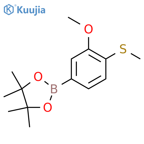 2-(3-Methoxy-4-(methylthio)phenyl)-4,4,5,5-tetramethyl-1,3,2-dioxaborolane structure