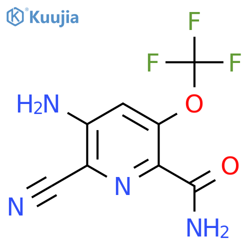 3-Amino-2-cyano-5-(trifluoromethoxy)pyridine-6-carboxamide structure