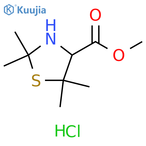 4-Thiazolidinecarboxylic acid, 2,2,5,5-tetramethyl-, methyl ester, hydrochloride (1:1) structure