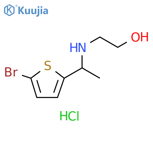 2-{1-(5-Bromothiophen-2-yl)ethylamino}ethan-1-ol Hydrochloride structure