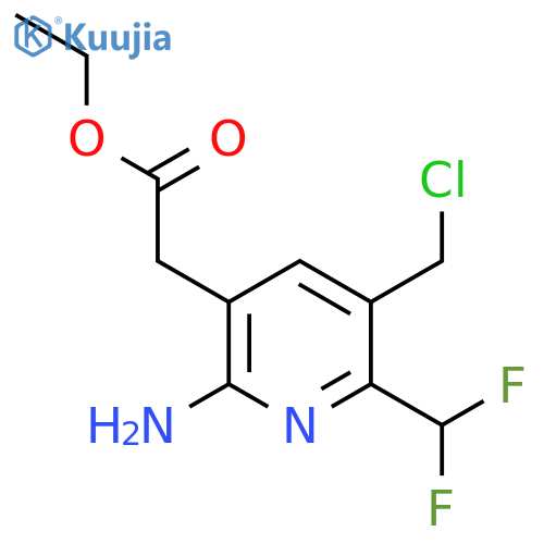 Ethyl 2-amino-5-(chloromethyl)-6-(difluoromethyl)pyridine-3-acetate structure