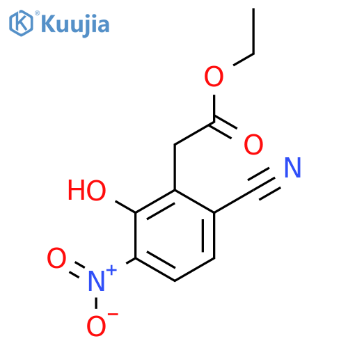 Ethyl 6-cyano-2-hydroxy-3-nitrophenylacetate structure
