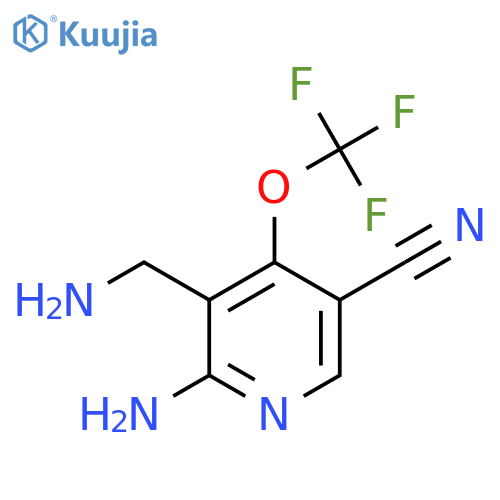 2-Amino-3-(aminomethyl)-5-cyano-4-(trifluoromethoxy)pyridine structure
