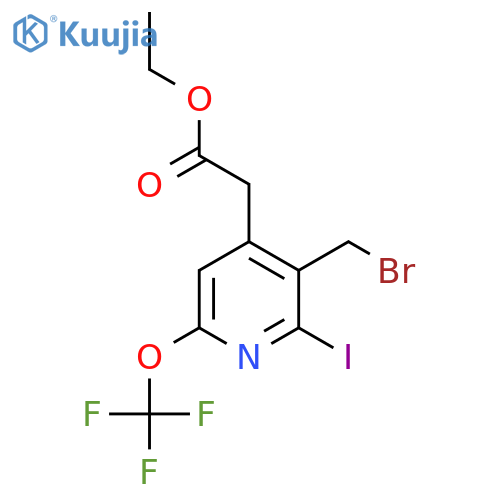 Ethyl 3-(bromomethyl)-2-iodo-6-(trifluoromethoxy)pyridine-4-acetate structure