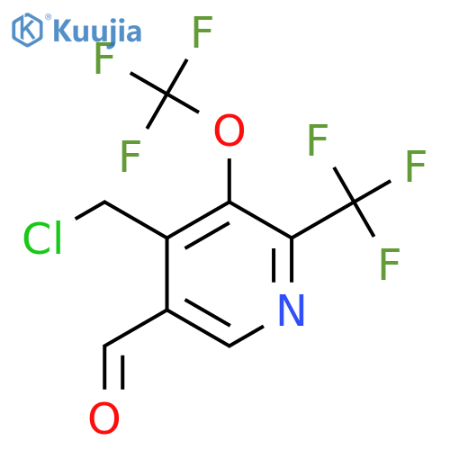 4-(Chloromethyl)-3-(trifluoromethoxy)-2-(trifluoromethyl)pyridine-5-carboxaldehyde structure