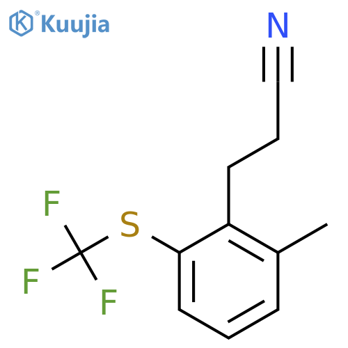 3-(2-Methyl-6-(trifluoromethylthio)phenyl)propanenitrile structure
