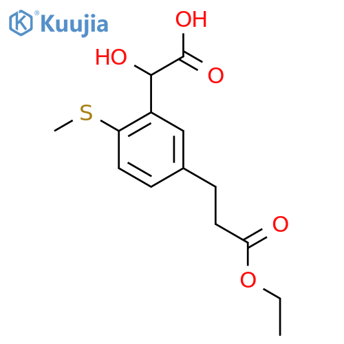 5-(3-Ethoxy-3-oxopropyl)-2-(methylthio)mandelic acid structure