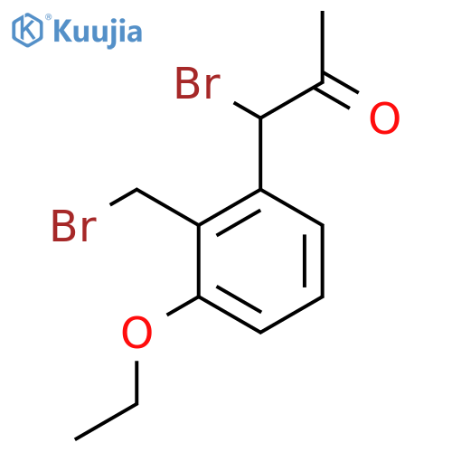 1-Bromo-1-(2-(bromomethyl)-3-ethoxyphenyl)propan-2-one structure