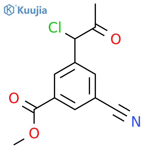 Methyl 3-(1-chloro-2-oxopropyl)-5-cyanobenzoate structure
