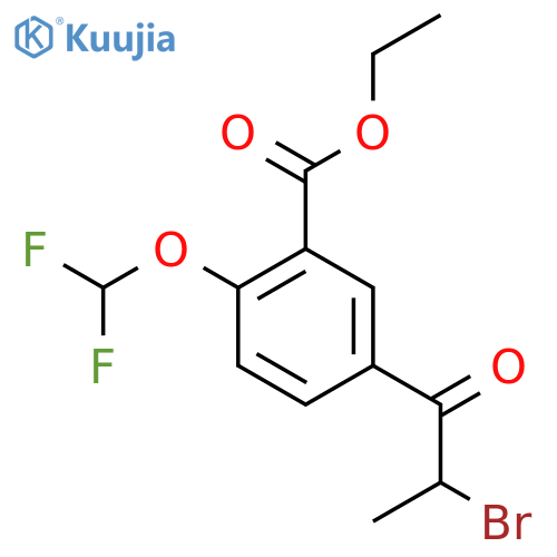 Ethyl 5-(2-bromopropanoyl)-2-(difluoromethoxy)benzoate structure