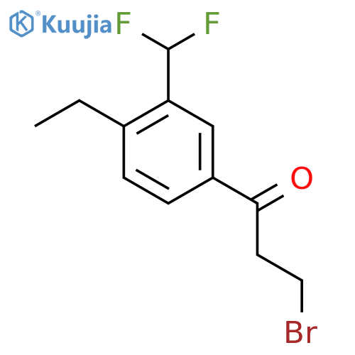 3-Bromo-1-(3-(difluoromethyl)-4-ethylphenyl)propan-1-one structure