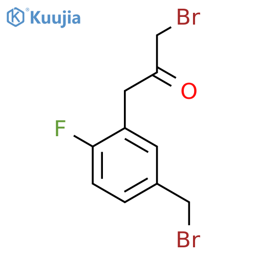 1-Bromo-3-(5-(bromomethyl)-2-fluorophenyl)propan-2-one structure