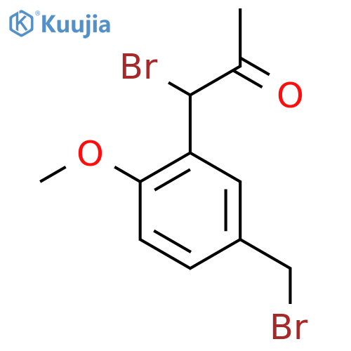 1-Bromo-1-(5-(bromomethyl)-2-methoxyphenyl)propan-2-one structure