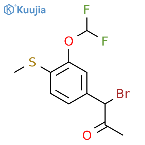 1-Bromo-1-(3-(difluoromethoxy)-4-(methylthio)phenyl)propan-2-one structure