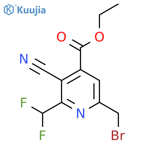 Ethyl 6-(bromomethyl)-3-cyano-2-(difluoromethyl)pyridine-4-carboxylate structure
