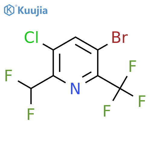 3-Bromo-5-chloro-6-(difluoromethyl)-2-(trifluoromethyl)pyridine structure