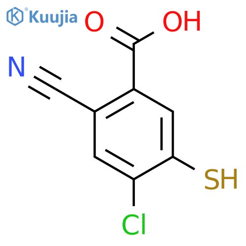 4-Chloro-2-cyano-5-mercaptobenzoic acid structure