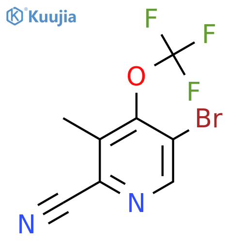 5-Bromo-2-cyano-3-methyl-4-(trifluoromethoxy)pyridine structure