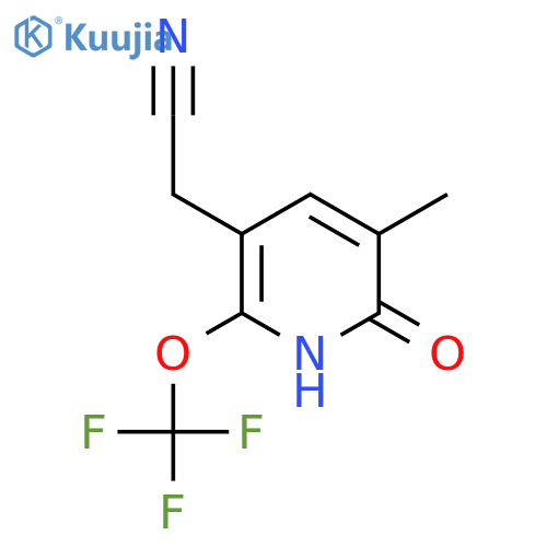 2-Hydroxy-3-methyl-6-(trifluoromethoxy)pyridine-5-acetonitrile structure