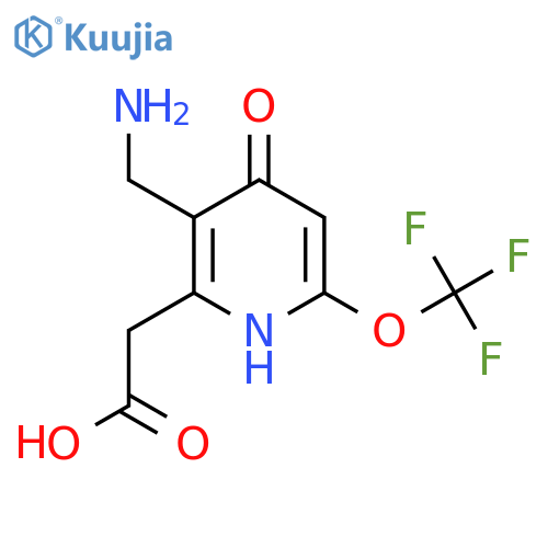 3-(Aminomethyl)-4-hydroxy-6-(trifluoromethoxy)pyridine-2-acetic acid structure