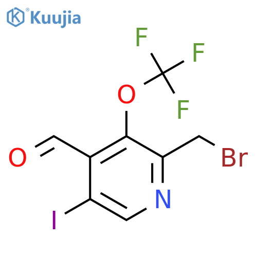 2-(Bromomethyl)-5-iodo-3-(trifluoromethoxy)pyridine-4-carboxaldehyde structure
