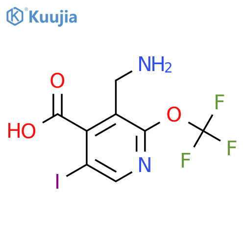 3-(Aminomethyl)-5-iodo-2-(trifluoromethoxy)pyridine-4-carboxylic acid structure