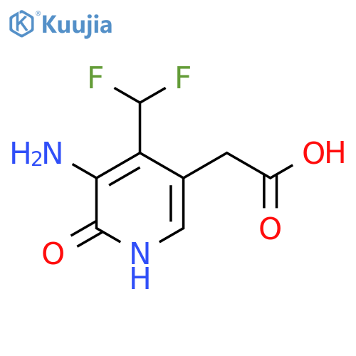 3-Amino-4-(difluoromethyl)-2-hydroxypyridine-5-acetic acid structure