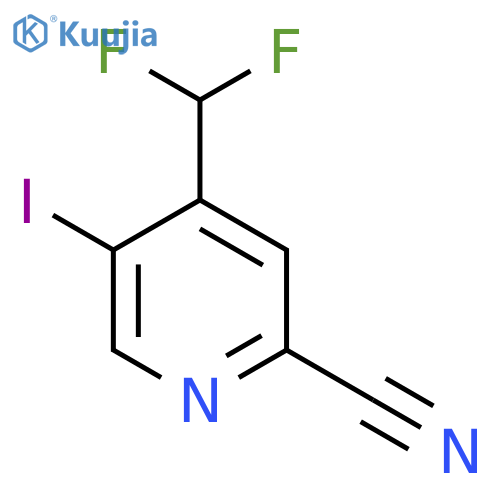 2-Cyano-4-(difluoromethyl)-5-iodopyridine structure