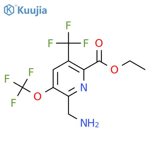 Ethyl 2-(aminomethyl)-3-(trifluoromethoxy)-5-(trifluoromethyl)pyridine-6-carboxylate structure