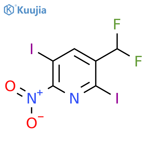 3-(Difluoromethyl)-2,5-diiodo-6-nitropyridine structure