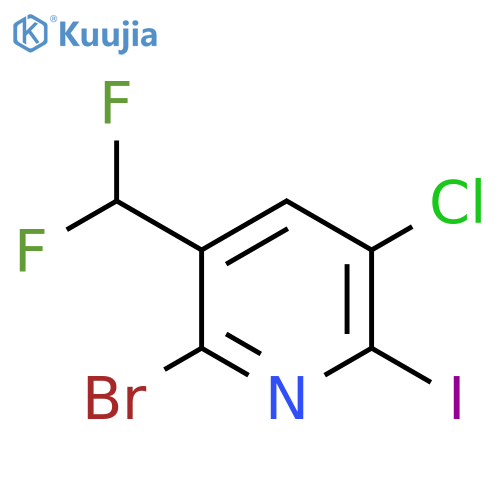 2-Bromo-5-chloro-3-(difluoromethyl)-6-iodopyridine structure