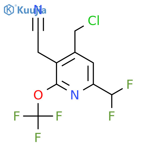 4-(Chloromethyl)-6-(difluoromethyl)-2-(trifluoromethoxy)pyridine-3-acetonitrile structure