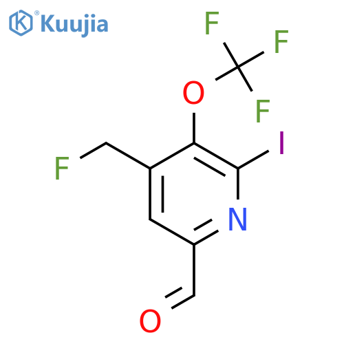 4-(Fluoromethyl)-2-iodo-3-(trifluoromethoxy)pyridine-6-carboxaldehyde structure