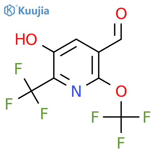 3-Hydroxy-6-(trifluoromethoxy)-2-(trifluoromethyl)pyridine-5-carboxaldehyde structure