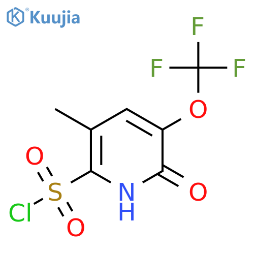 2-Hydroxy-5-methyl-3-(trifluoromethoxy)pyridine-6-sulfonyl chloride structure