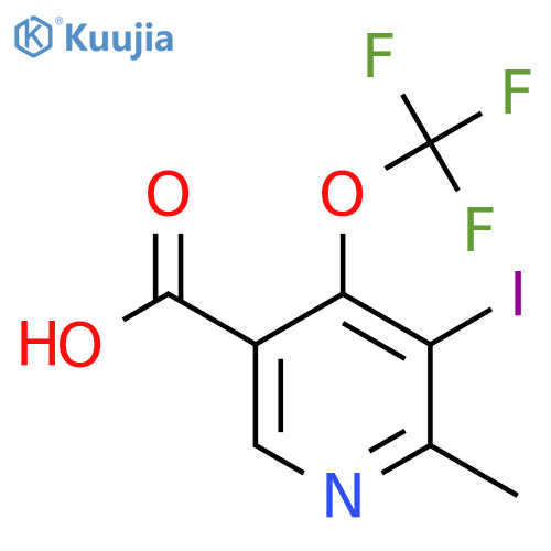 3-Iodo-2-methyl-4-(trifluoromethoxy)pyridine-5-carboxylic acid structure