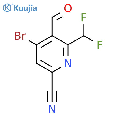 4-Bromo-6-cyano-2-(difluoromethyl)pyridine-3-carboxaldehyde structure