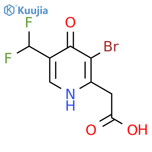 3-Bromo-5-(difluoromethyl)-4-hydroxypyridine-2-acetic acid structure