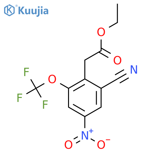Ethyl 2-cyano-4-nitro-6-(trifluoromethoxy)phenylacetate structure