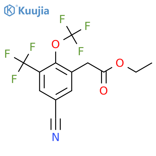 Ethyl 5-cyano-2-trifluoromethoxy-3-(trifluoromethyl)phenylacetate structure